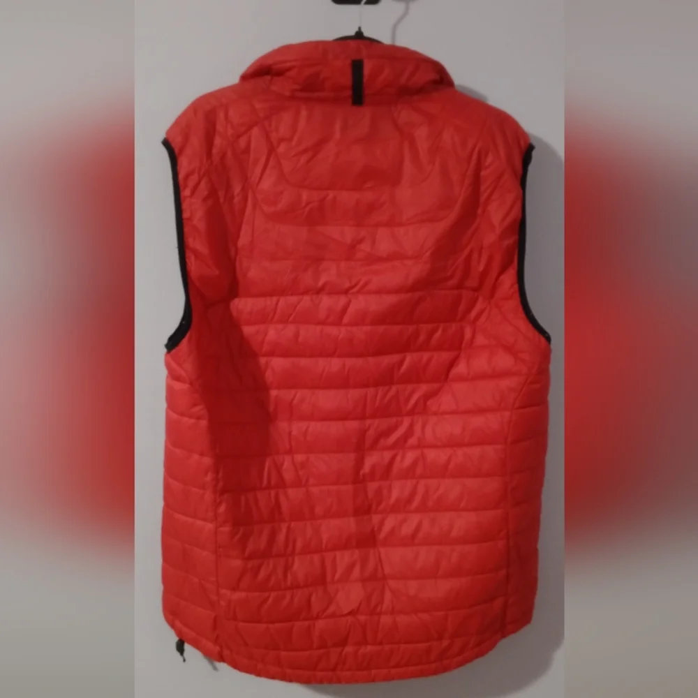 Red Quilted Vest with Black Trim - Picture 5 of 5